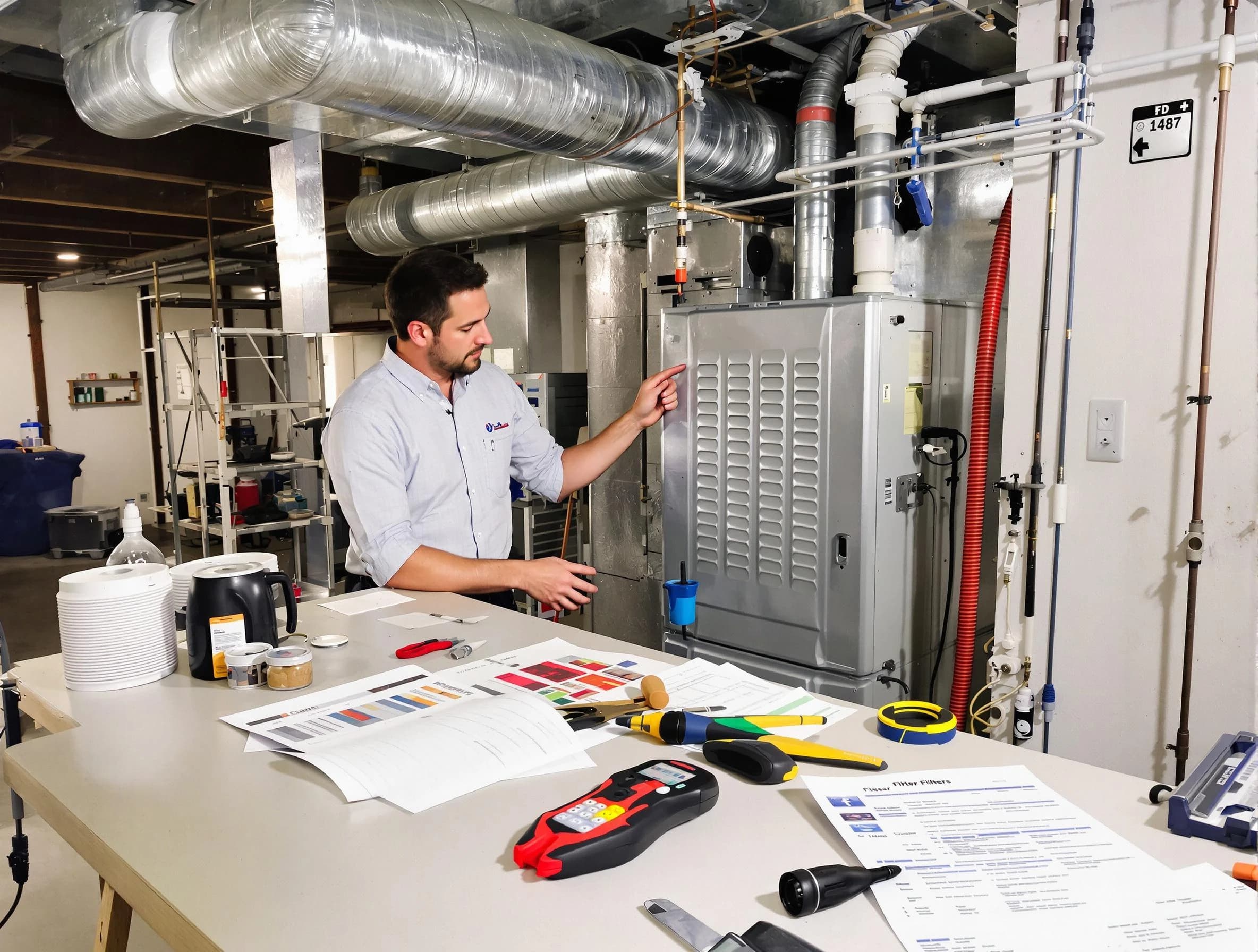 Draper Air Duct Cleaning inspector conducting detailed filter system evaluation using professional diagnostic tools in Draper