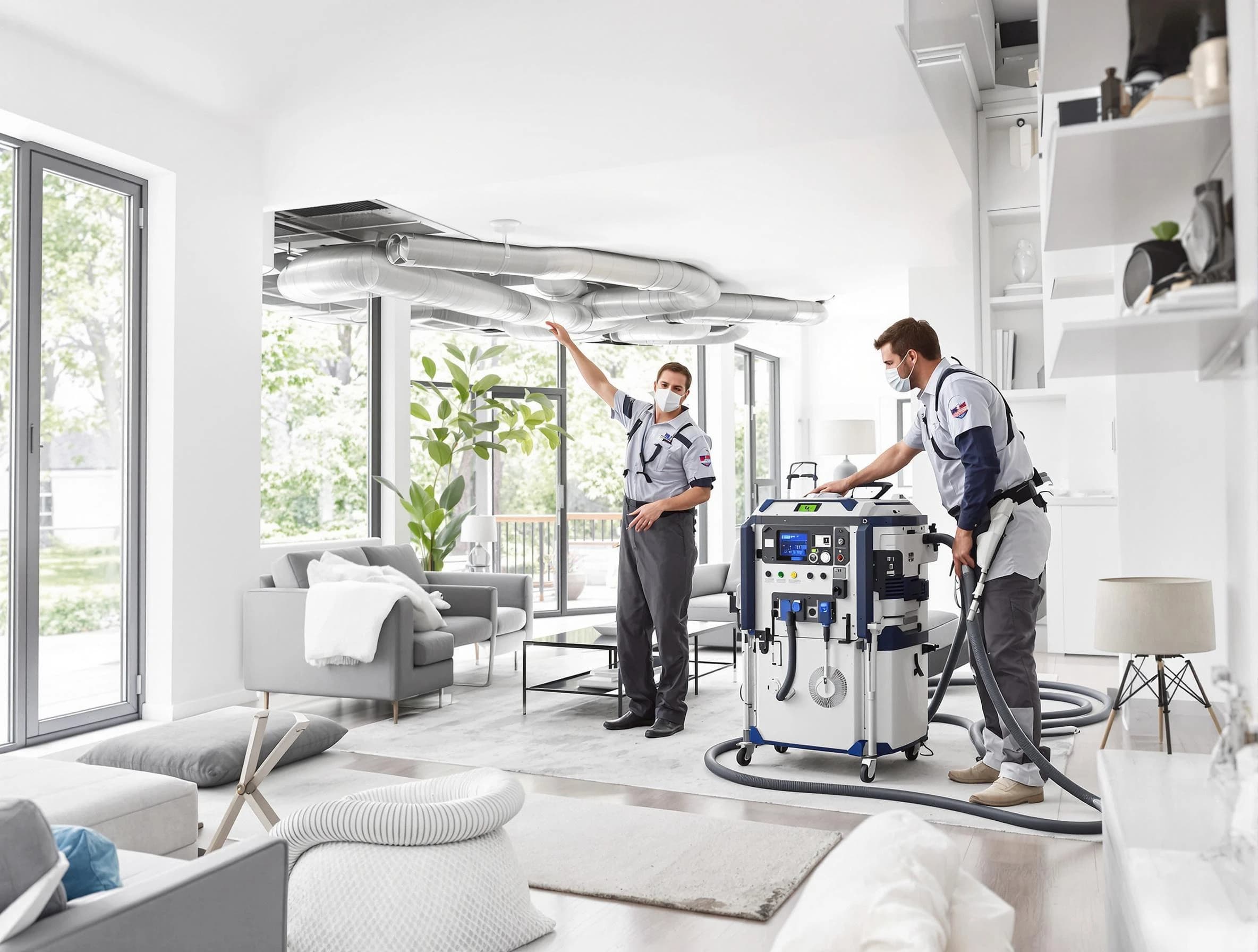 Draper Air Duct Cleaning professional conducting pure air duct cleaning with state-of-the-art equipment in Draper