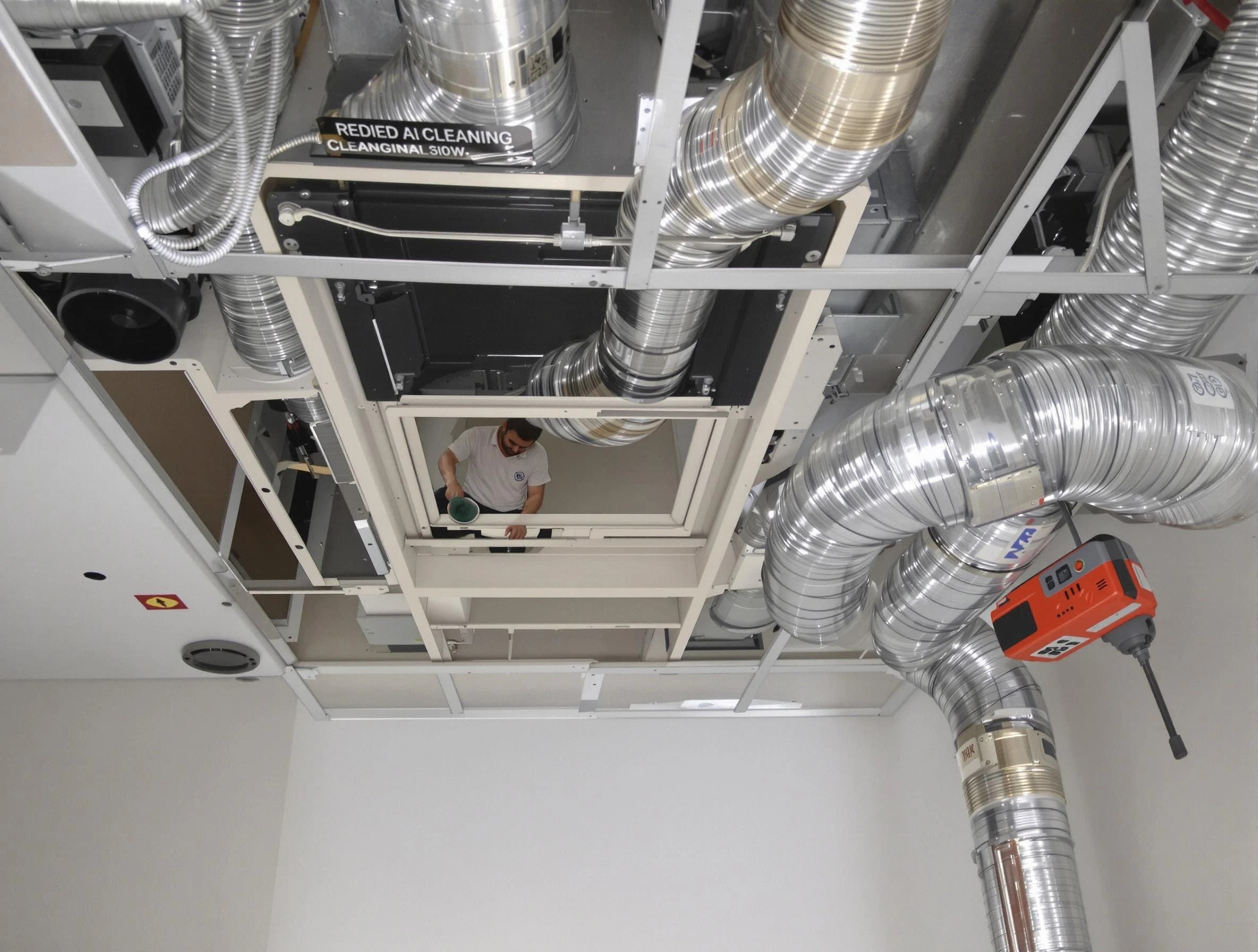 Draper Air Duct Cleaning technician performing detailed central duct system cleaning in Draper