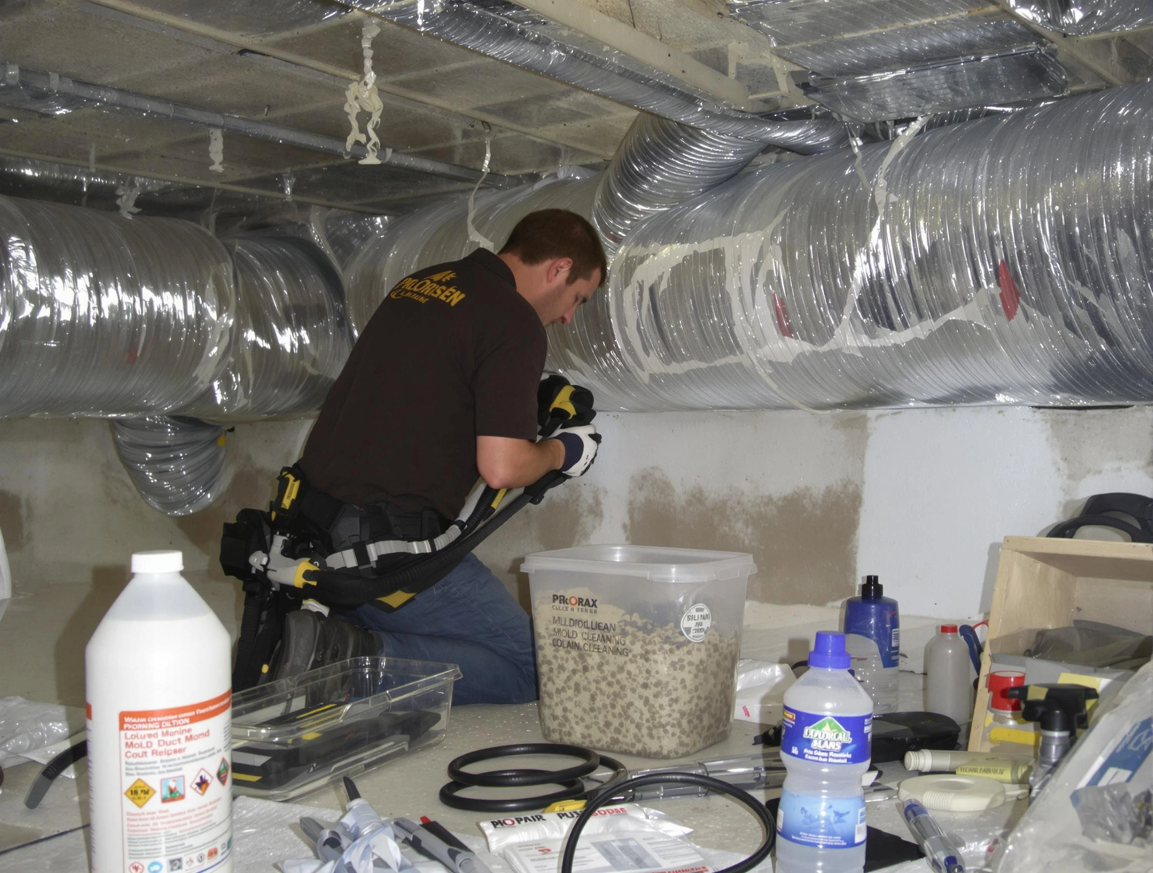 Draper Air Duct Cleaning specialist performing professional mold removal from air ducts in Draper