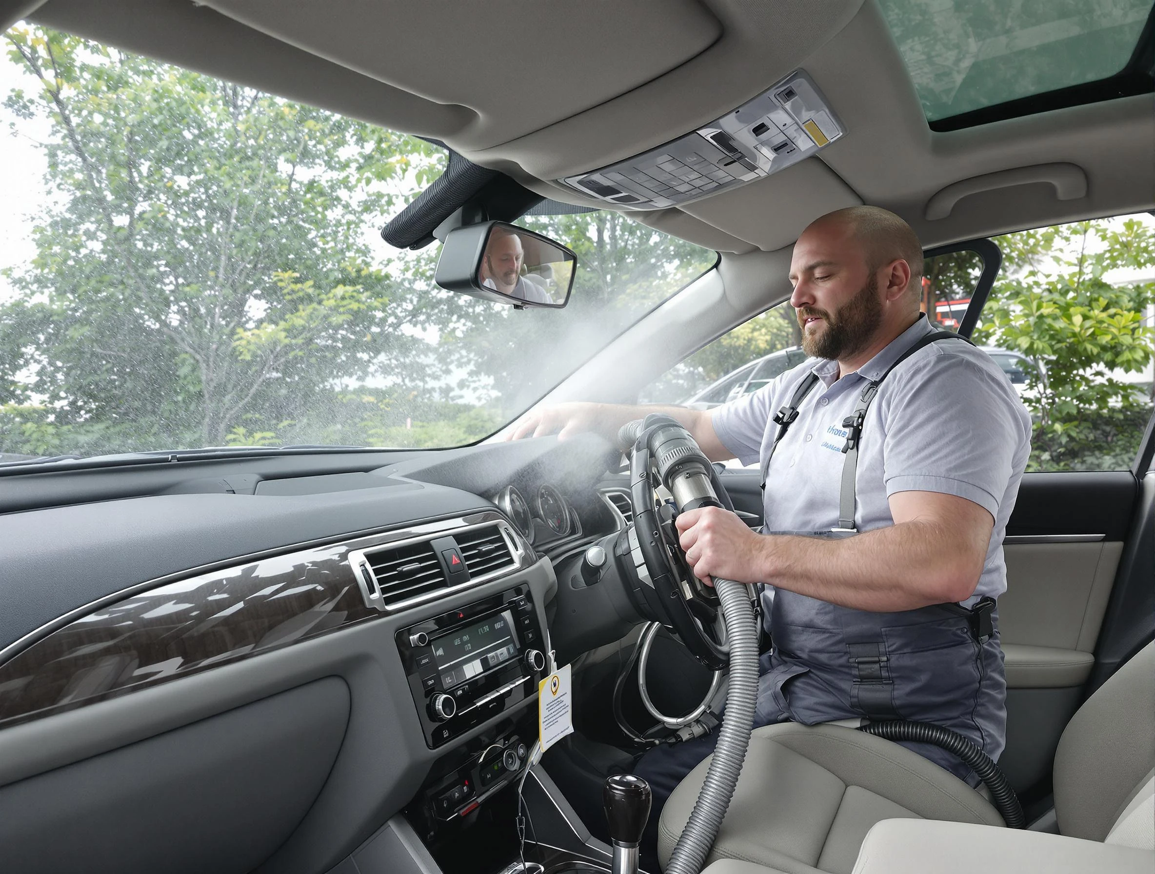 Draper Air Duct Cleaning specialist performing professional car duct cleaning in Draper